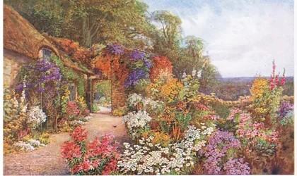 Stary ogród, z książki The Gardens of England: In the Southern and Western Counties wydanej przez The Studio, 1907